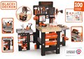 Pracovný stôl trojkrídlový Black&Decker Mega Center Smoby strojárstvo inštalatérstvo maľovanie a tesárstvo 100 doplnkov 103 cm výška