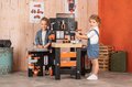 Pracovný stôl trojkrídlový Black&Decker Mega Center Smoby strojárstvo inštalatérstvo maľovanie a tesárstvo 100 doplnkov 103 cm výška