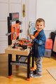 Pracovná dielňa s mechanickou vŕtačkou Black&Decker Bricolo Center Workbench Smoby so zatĺkačkou a skladacím autíčkom 92 doplnkov 103 cm výška