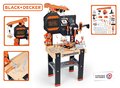 Pracovný stôl s funkčným žeriavom Black&Decker Bricolo Builder Smoby so stavebnicou auto a vŕtačkou a 94 doplnkov 117 cm výška