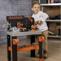 Pracovná dielňa so skladacím autíčkom Bricolo Pro Workbench Black&Decker Smoby s mechanickou vŕtačkou a náradím s montážnymi dielikmi 78 doplnkov výšk