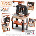Pracovný stôl s mechanickým žeriavom Bricolo Builder Black&Decker Smoby so skladacím autíčkom a vŕtačkou 92 doplnkov 102 cm výška