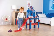 Pracovná dielňa s autíčkom Spidey Bricolo Workbench Marvel Smoby so skákajúcou rampou a náradím 90 doplnkov