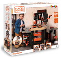 Pracovný stôl trojkrídlový na kolieskach Black&Decker Mega Center Smoby strojárstvo inštalatérstvo maľovanie a tesárstvo 100 doplnkov 103 cm výška