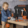 Pracovná dielňa so zverákom Black&Decker Bricolo Workbench Smoby 78 doplnkov s náradím a montážnymi dielikmi
