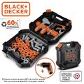 Pracovný kufrík s vŕtačkou Bricolo Case Black&Decker Smoby s náradím a montážnymi dielmi 36 doplnkov