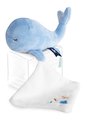 Plyšová veľryba na maznanie Whale Blue Doudou et Compagnie v darčekovom balení modrá 15 cm od 0 mes