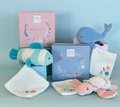 Plyšová veľryba na maznanie Whale Blue Doudou et Compagnie v darčekovom balení modrá 15 cm od 0 mes