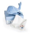 Plyšová veľryba na maznanie Whale Blue Doudou et Compagnie v darčekovom balení modrá 15 cm od 0 mes