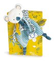 Plyšová koala s klipom na cumlík Yoca le Koala Doudou Dummy Holder Doudou et Compagnie v darčekovom balení modrá 20 cm od 0 mes