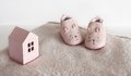 Prvé papučky pre bábätko Baby Socks Pink Doudou et Compagnie v darčekovom balení ružové od 0-6 mes