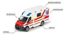 Autíčko sanitka Mercedes-Benz Sprinter Ambulance Majorette dĺžka 15 cm