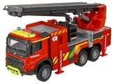 Autíčko hasičské Volvo FMX Truck Fire Engine Majorette s vysúvacou plošinou dĺžka 19 cm