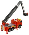 Autíčko hasičské Volvo FMX Truck Fire Engine Majorette s vysúvacou plošinou dĺžka 19 cm