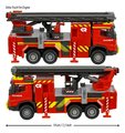 Autíčko hasičské Volvo FMX Truck Fire Engine Majorette s vysúvacou plošinou dĺžka 19 cm