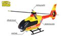 Helikoptéra záchranná Airbus H135 Rescue Helicopter Majorette kovová so zvukom a svetlom dĺžka 25,5 cm