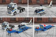 Kamión s policajným vrtuľníkom Volvo Truck Airbus Majorette 35 cm dĺžka