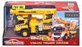 Autíčko stavebné so žeriavom Volvo Truck Crane Majorette kovové so zvukom a svetlom dĺžka 22 cm