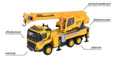 Autíčko stavebné so žeriavom Volvo Truck Crane Majorette kovové dĺžka 22 cm