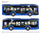 Autobus MAN Lion´s City 10 E Bus Majorette s gumenými kolieskami a otvárateľné dvere dĺžka 22,5 cm
