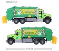 Autíčko smetiarske Mack Granite Garbage Truck Majorette kovové so zvukom a svetlom dĺžka 22 cm