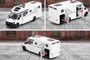 Autíčko karavan Hymer B-Class Majorette kovová karoséria s otvárateľnými dverami dĺžka 19 cm