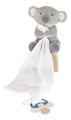 Plyšová koala so šnúrkou na cumlík Koala Dummy Holder Unicef Collection Doudou et Compagnie v darčekovom balení sivá 12 cm od 0 mes