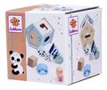 Drevený didaktický domček Shape Box Panda Eichhorn so 6 vkladacími kockami od 12 mes