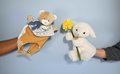 Plyšová ovečka na bábkové divadlo Lamb Puppet Histoire d’ Ours biela 25 cm od 0 mes