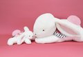 Plyšový zajac Happy Blush Doudou et Compagnie biely 80 cm od 0 mes
