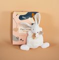 Plyšový zajačik na maznanie Happy Wild Doudou et Compagnie biely 17 cm v darčekovom balení od 0 mes