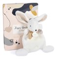 Plyšový zajačik na maznanie Happy Wild Doudou et Compagnie biely 17 cm v darčekovom balení od 0 mes