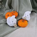 Papučky pre bábätko Duch Booties My First Halloween Doudou et Compagnie v darčekovom balení biele od 0-6 mes