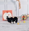 Papučky pre bábätko Mačička Booties My First Halloween Doudou et Compagnie v darčekovom balení čierne od 0-6 mes