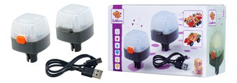 Rozšírenie k drevenej stavebnici Svetlá Constructor Light Eichhorn 2 svetlá s nabíjacím USB káblom 6 svetelných módov