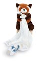 Plyšová panda so šnúrkou na cumlík Red Panda Unicef Collection Doudou et Compagnie v darčekovom balení červená 12 cm od 0 mes