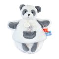 Plyšová panda na bábkové divadlo Panda Hand Puppet Unicef Collection Doudou et Compagnie v darčekovom balení biela 25 cm od 0 mes