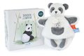 Plyšová panda na bábkové divadlo Panda Hand Puppet Unicef Collection Doudou et Compagnie v darčekovom balení biela 25 cm od 0 mes