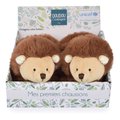 Papučky pre bábätko Hedgehog Booties Unicef Collection Doudou et Compagnie v darčekovom balení hnedé 0-6 mes