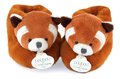Papučky pre bábätko Red Panda Booties Unicef Collection Doudou et Compagnie v darčekovom balení červené 0-6 mes