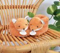 Papučky pre bábätko Fox Booties Unicef Collection Doudou et Compagnie v darčekovom balení oranžové 0-6 mes