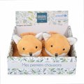 Papučky pre bábätko Fox Booties Unicef Collection Doudou et Compagnie v darčekovom balení oranžové 0-6 mes