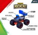 Autíčka Monster Rockerz Majorette 2 tipuri cu roți din cauciuc, lungime 7,5 cm, 1:64