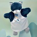 Plyšový vlk na bábkové divadlo Wolf Hand Puppet Doudou et Compagnie modrý 25 cm od 0 mes