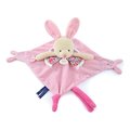 Plyšový zajačik na maznanie a bábkové divadlo Bunny Finger Puppet Doudou et Compagnie ružový 30 cm od 0 mes