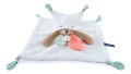 Plyšový medvedík na maznanie White Bear Flat Comforter Doudou et Compagnie s QR kódom na rozprávky biely 25 cm od 0 mes