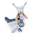 Plyšový medvedík s handričkou Plush Bear Blue Doudou et Compagnie s QR kódom na rozprávky modrý 35 cm od 0 mes