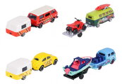Autíčko s prívesom VW The Originals Trailer Majorette kovové s odpružením 13 cm dĺžka 4 druhy