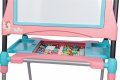 Školská tabuľa na hranie magnetická Smoby obojstranná, polohovateľná so skrinkou a 80 doplnkami ružová