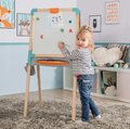 Drevená tabuľa obojstranná Wooden Board Smoby magnetická/na kriedu výškovo nastaviteľná skladacia s 80 doplnkami